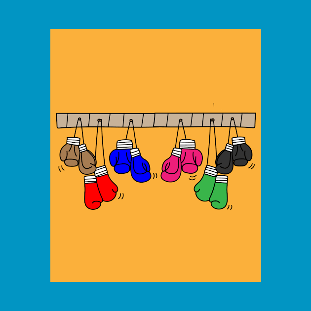 Boxing Female Boxer Retro Boxing Gloves by flofin