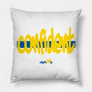 confident alpha fit blue and yellow Pillow