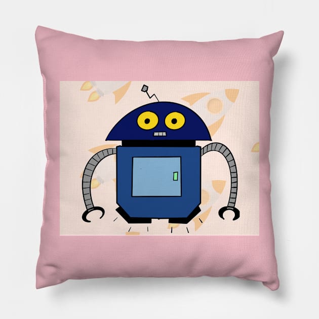 January Shorty Robot Pillow by Soundtrack Alley