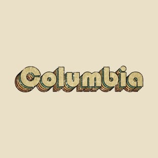 Columbia // Vintage Rainbow Typography Style // 70s T-Shirt