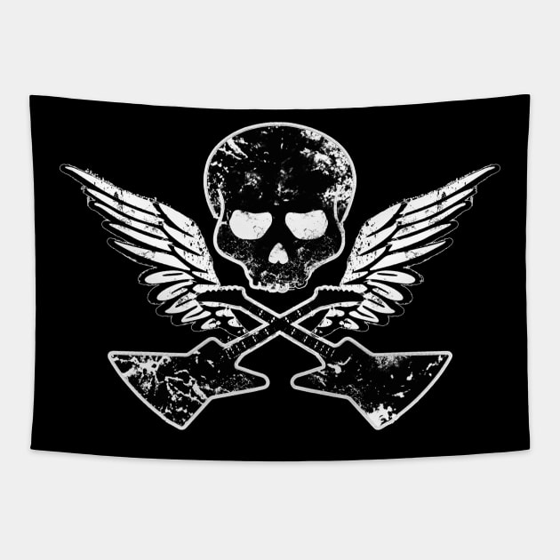 Skull Guitars Wings Tapestry by Scar