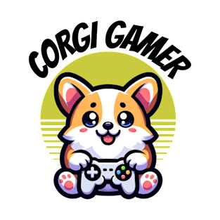 Cute Cartoon Corgi Gamer T-Shirt