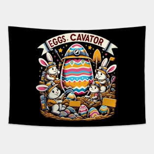 Eggscavator Crew Bunny Easter Egg Mining Operation Design Tapestry