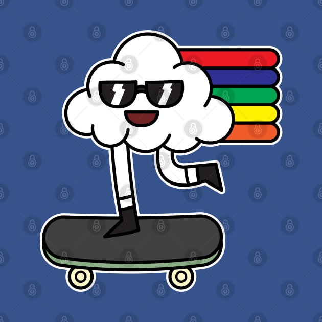 Cool Cloud Riding A Skateboard by rudypagnel