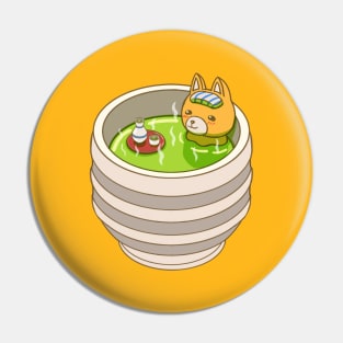 Matcha Onsen Inu Relax Pin