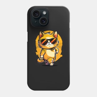 Cute ginger cat wearing sunglasses Phone Case