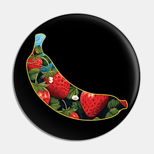 Banana Shape Strawberries Design Pin