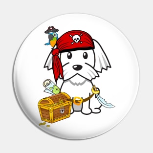 Cute white dog is a pirate Pin
