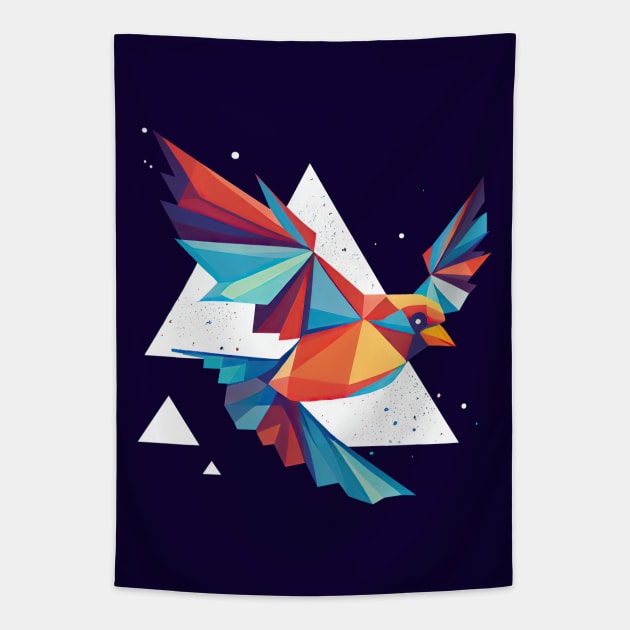 A colorful flying bird Tapestry by etherElric