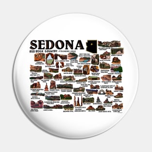 Sedona Map Art Pin