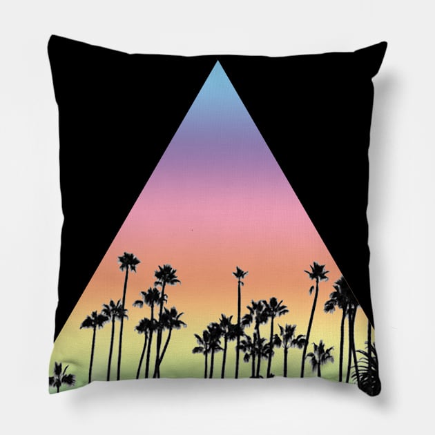 Gay Pride -  Tropical Palms Pillow by brainbag