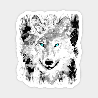 Wolf - Gray Wolf Head - Beautiful Eyes Magnet