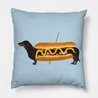 Funny Dachshund Hot Dog Pillow