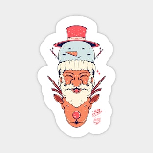 MERRY CHRISTMAS SNOWMAN SANTA DEER Magnet