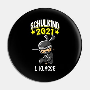 Schulkind 2021 1. Klasse Ninja Einschulung Jungen Pin