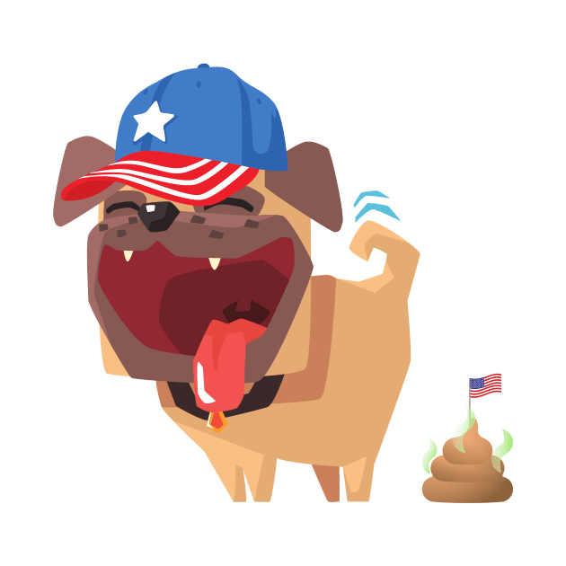 Patriotic American Bulldog Funny Design by nathalieaynie