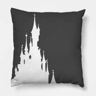 Magic Castle Silhouette Paris Millennial Pink Pillow