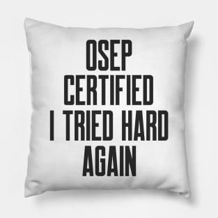 Cybersecurity OSEP Certified I Tried Hard Again Pillow