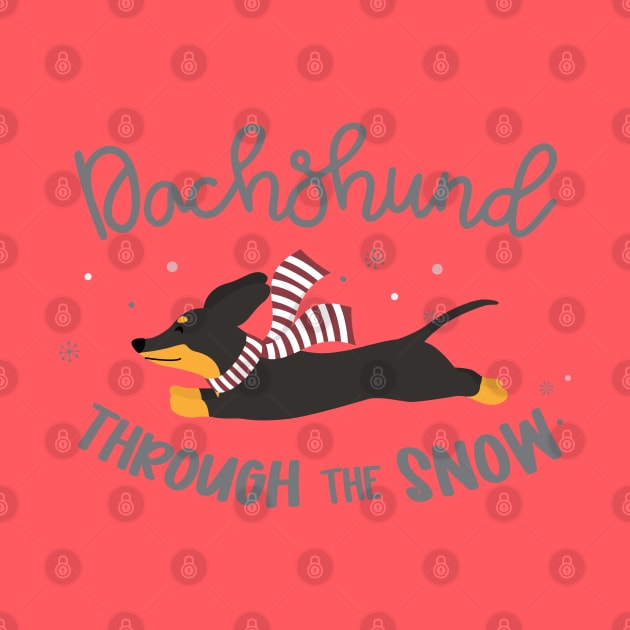 Dachshund Through the Snow Typography © GraphicLoveShop by GraphicLoveShop