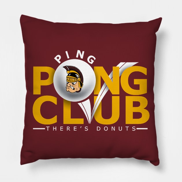 Ping Pong Club Pillow by chadburnsoriginals