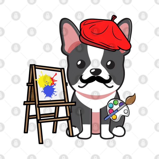 Funny french bulldog is a painter by Pet Station