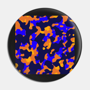 Camo Orange Blue Pin