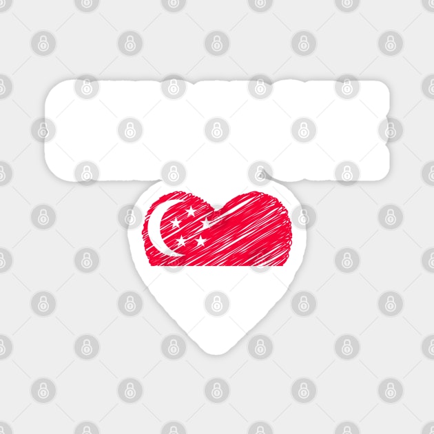 Singapore flag, Singapore heart Magnet by eka123