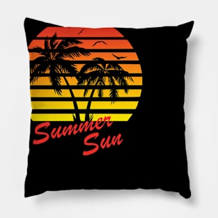 Summer Sun Tropical Sunset Pillow