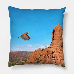 Red Shouldered Hawk in Sedona Arizona Pillow