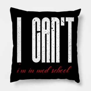 I cant I am in med school Pillow