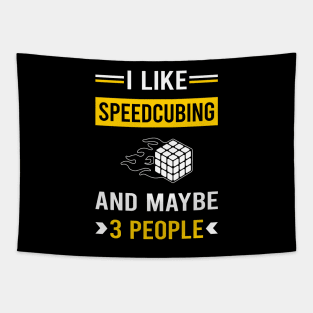 3 People Speedcubing Speedcube Speedcuber Speed Cubing Tapestry