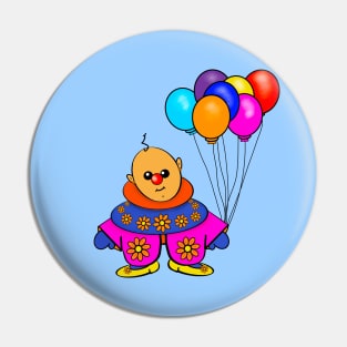 Circus Clown with Balloons Pin