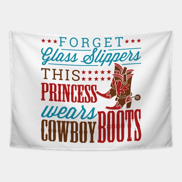 Cowgirl Shirt - This Princess Wears Cowboy Boots Tapestry by redbarron