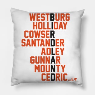 Birdland Names 2024 Baltimore Baseball Pillow