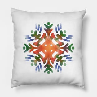 Phulkari Indian Traditional Punjabi Embroidery Art in Digital Watercolors GC-126-01 Pillow