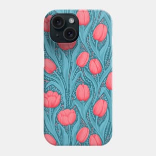 Tulips in blue and red Phone Case