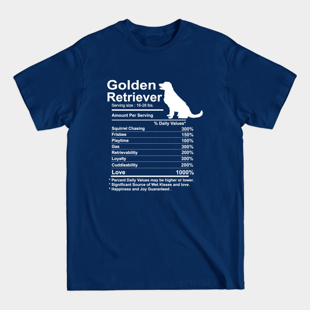 Discover Golden Retriever Facts nutrition Funny Gift Golden Retriever mama Dog - Golden Retriever - T-Shirt