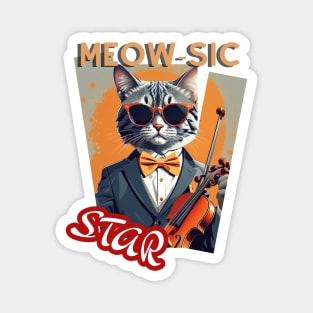 Cat Violinist: "Violinist Meow-ster" Magnet