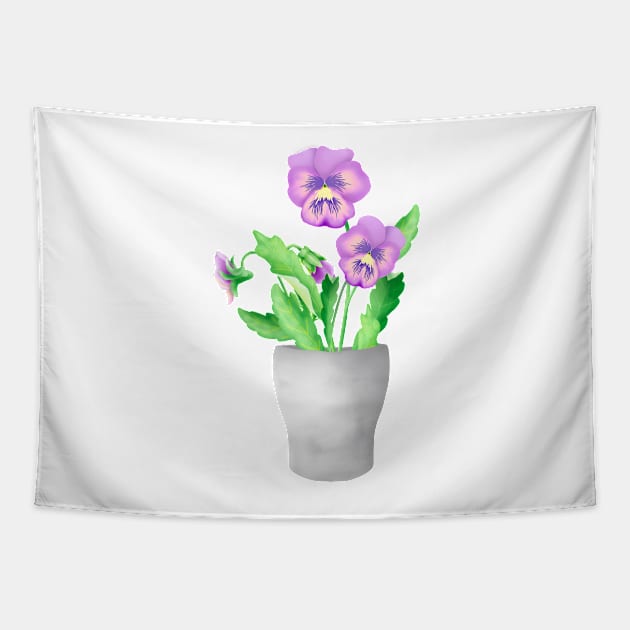 Violet pansies Tapestry by Amalus-files