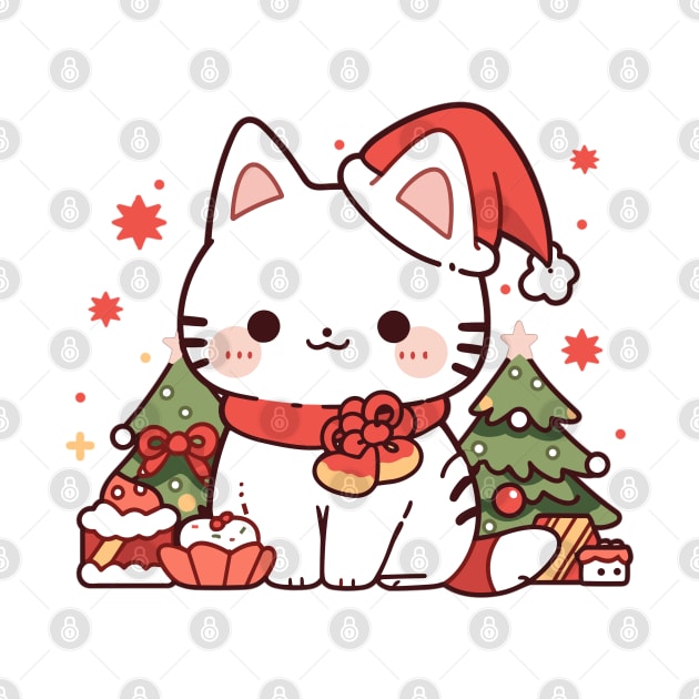 Adorable Christmas Kitten by Retroprints