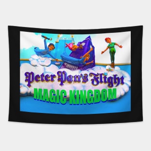 Peter Pan's Flight face mask design A Tapestry