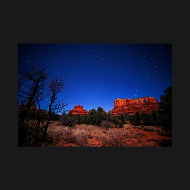 Starry Sky over Bell Rock in Sedona AZ Arizona by WayneOxfordPh