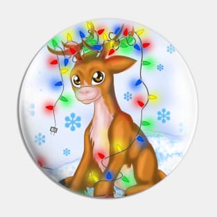 Christmas Lights Reindeer Pin