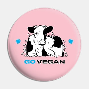 Go Vegan vegetarian plant based Pin