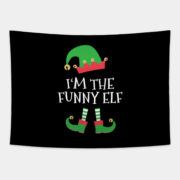 The Funny Christmas Elf Costume Party Christmas Tapestry by ELFEINHALB