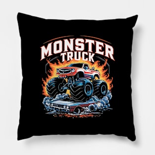 Monster Truck Rally Pillow