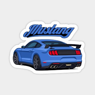 Rear Car Mustang blue Magnet