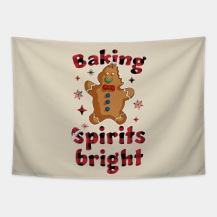 Baking Spirits Bright Christmas Funny Baker Pajama Family Tapestry