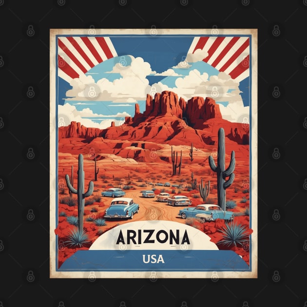 Arizona United States of America Tourism Vintage Poster by TravelersGems