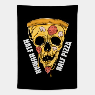 Pizza skull. Half Human Half Pizza Tapestry